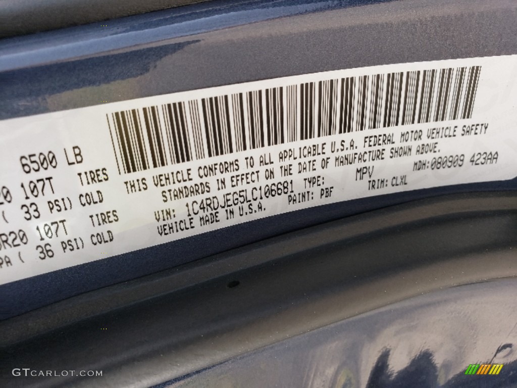 2020 Dodge Durango Citadel AWD Color Code Photos