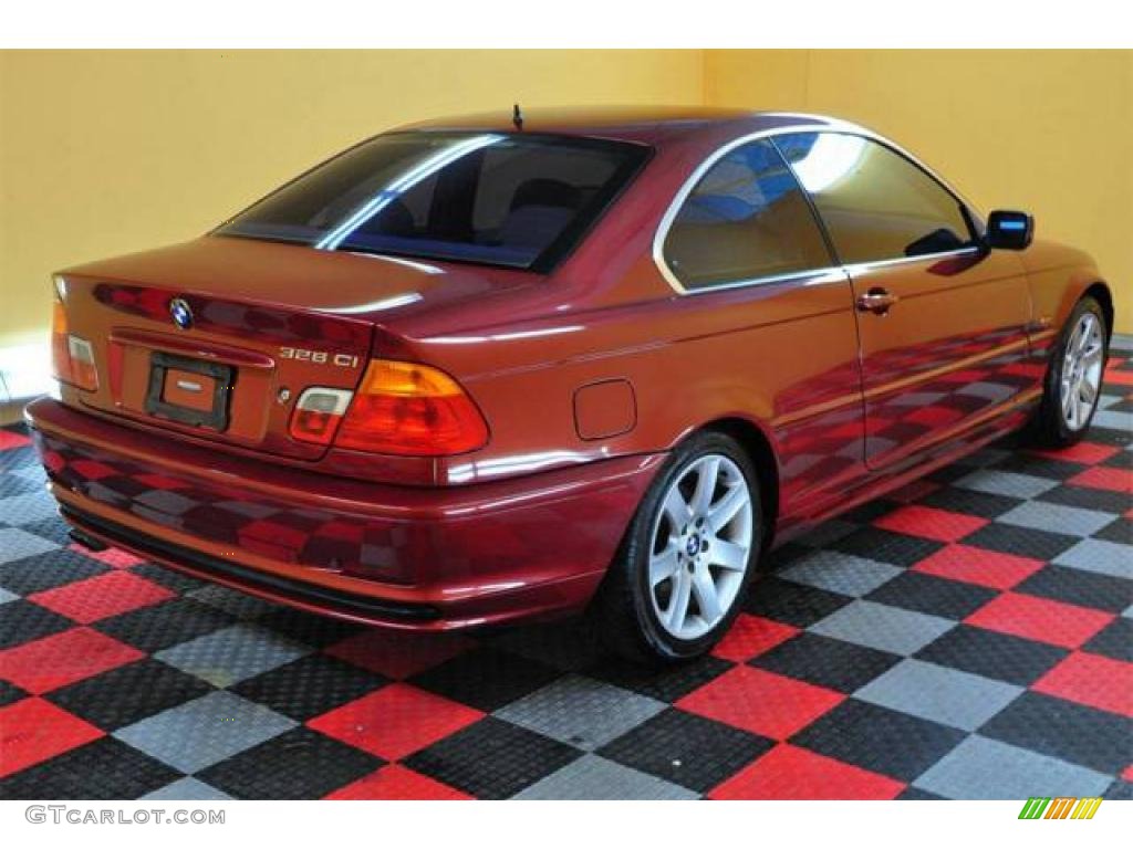 2000 3 Series 328i Coupe - Siena Red Metallic / Sand photo #6