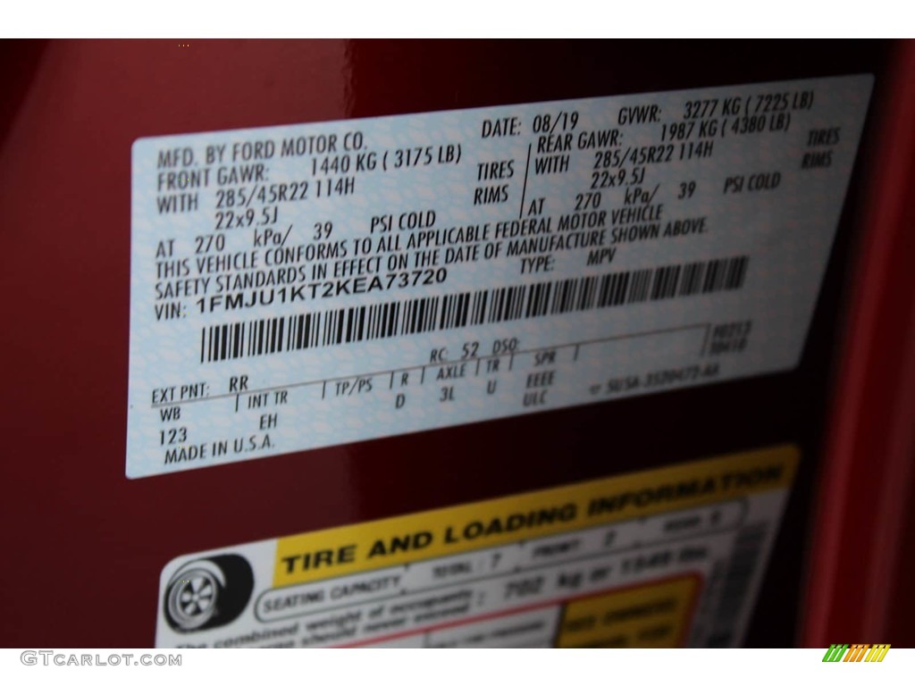 2019 Expedition Limited - Ruby Red Metallic / Ebony photo #29