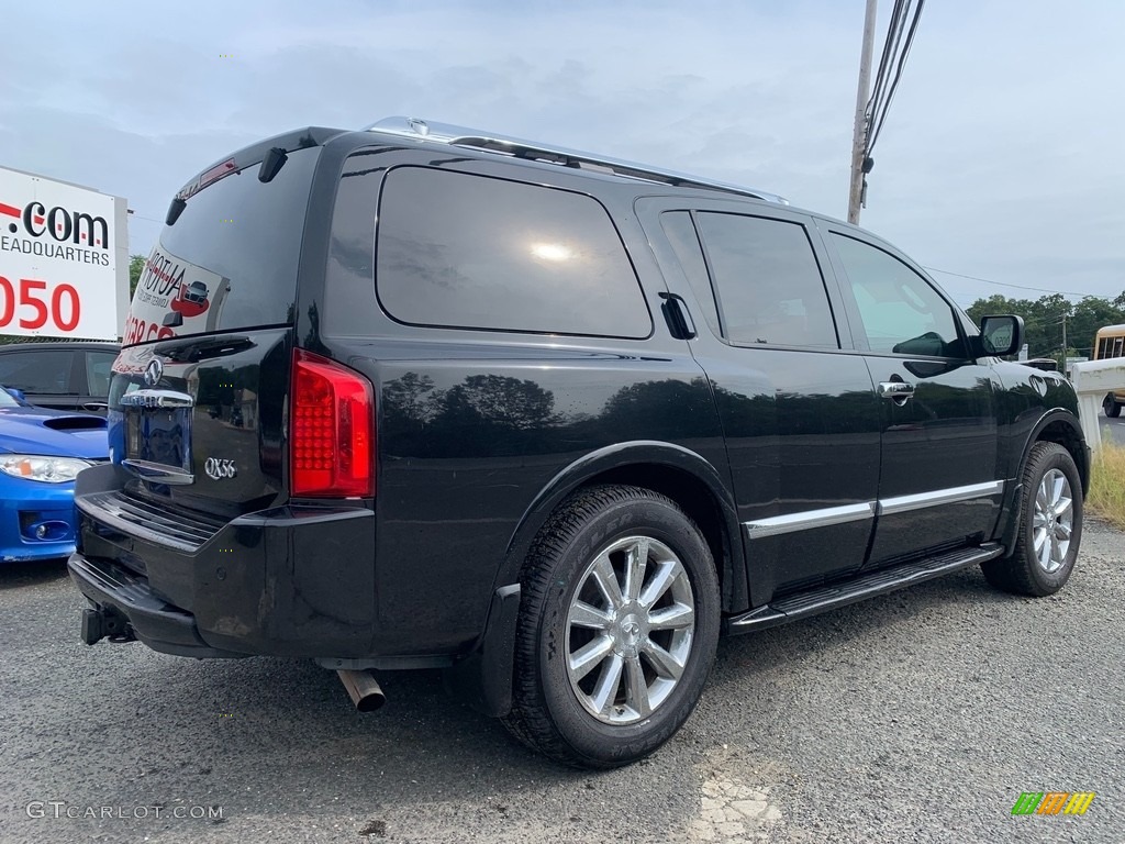 2008 QX 56 4WD - Liquid Onyx Black / Charcoal photo #3
