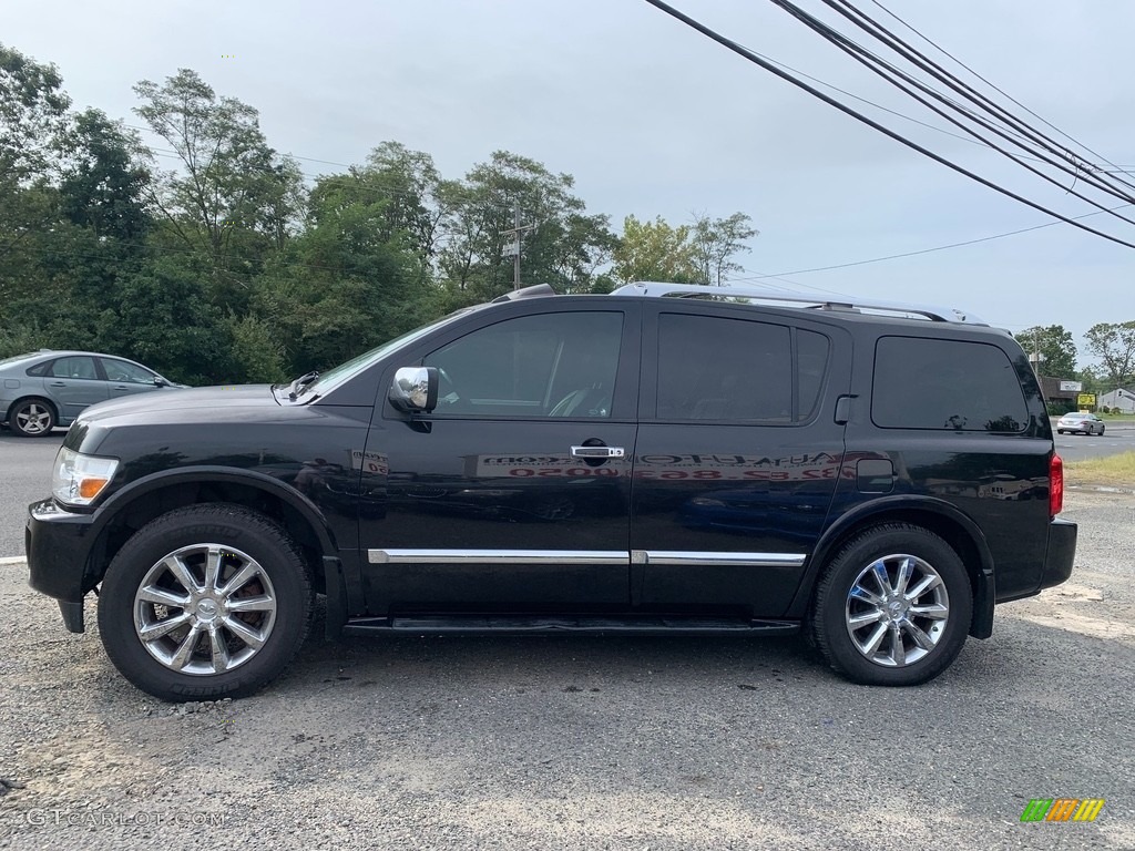2008 QX 56 4WD - Liquid Onyx Black / Charcoal photo #6