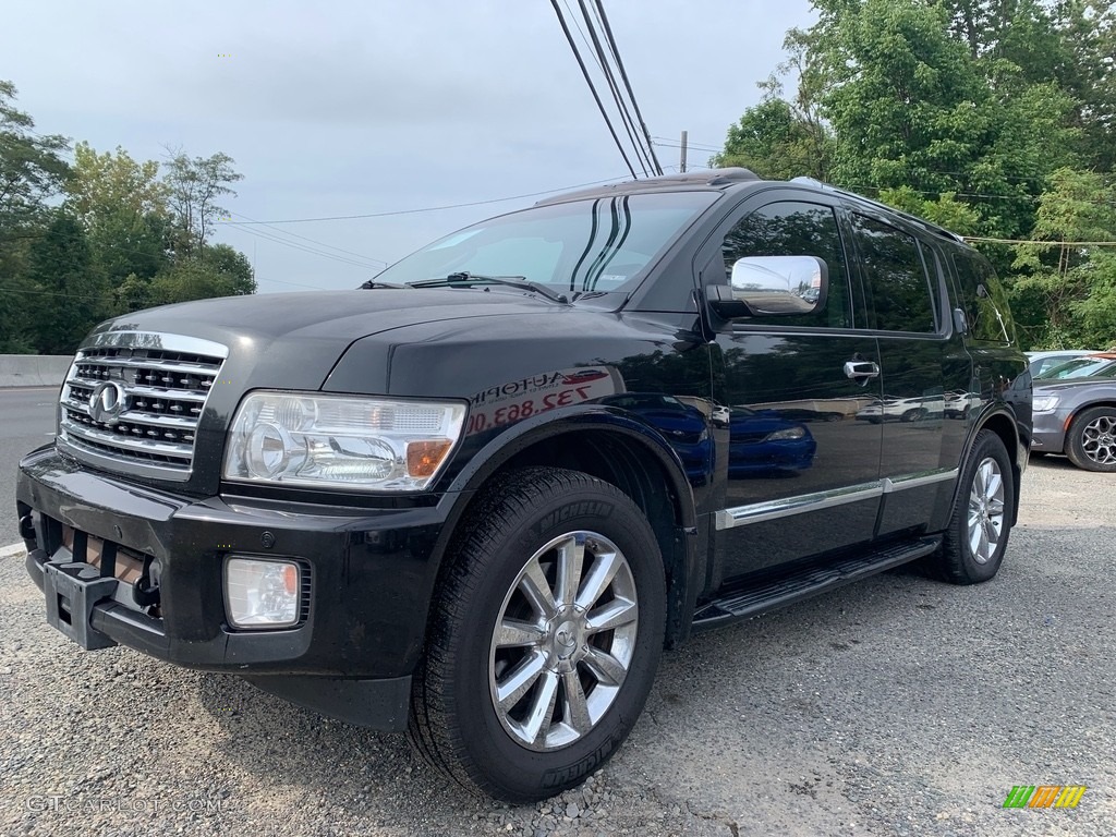 2008 QX 56 4WD - Liquid Onyx Black / Charcoal photo #7