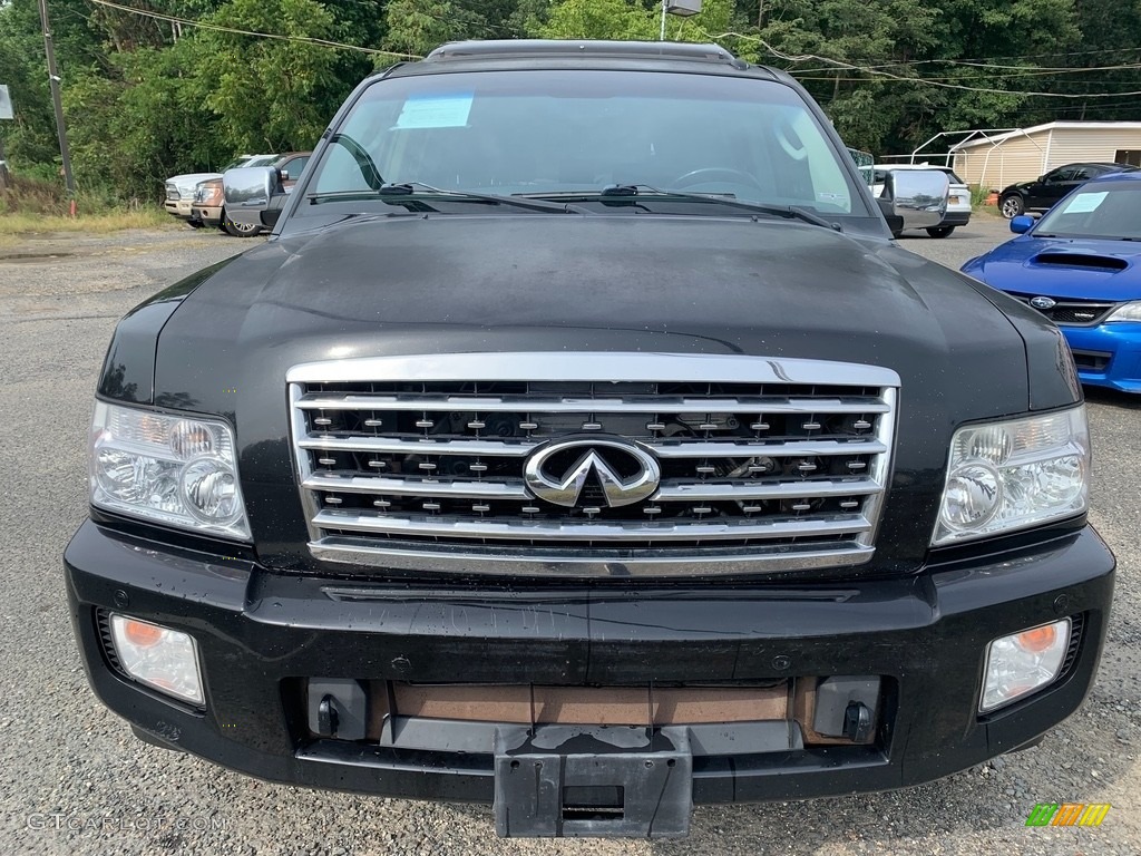 2008 QX 56 4WD - Liquid Onyx Black / Charcoal photo #8