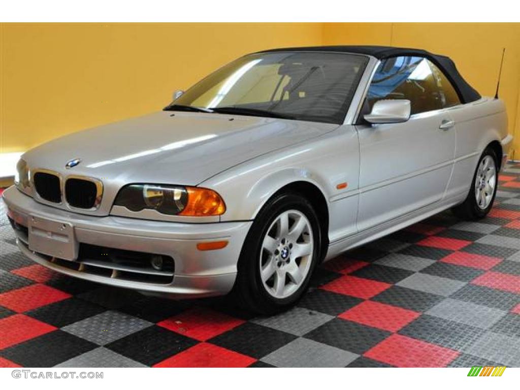 2001 3 Series 325i Convertible - Titanium Silver Metallic / Black photo #3