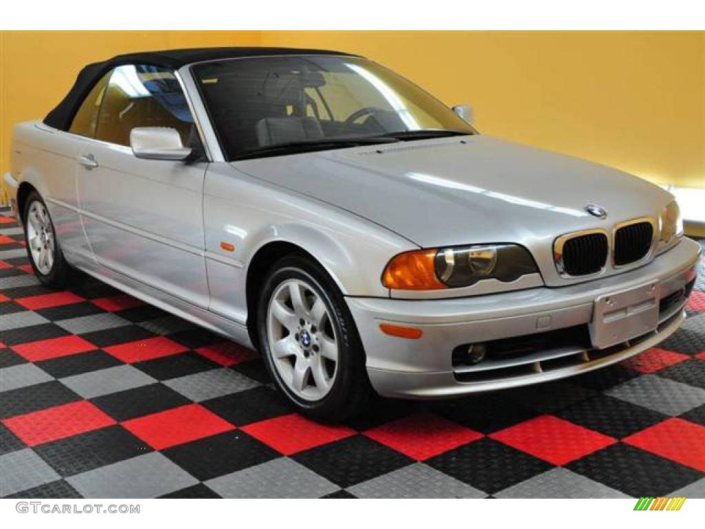 2001 3 Series 325i Convertible - Titanium Silver Metallic / Black photo #9