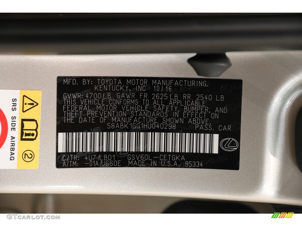 2017 ES 350 - Satin Cashmere Metallic / Parchment photo #26