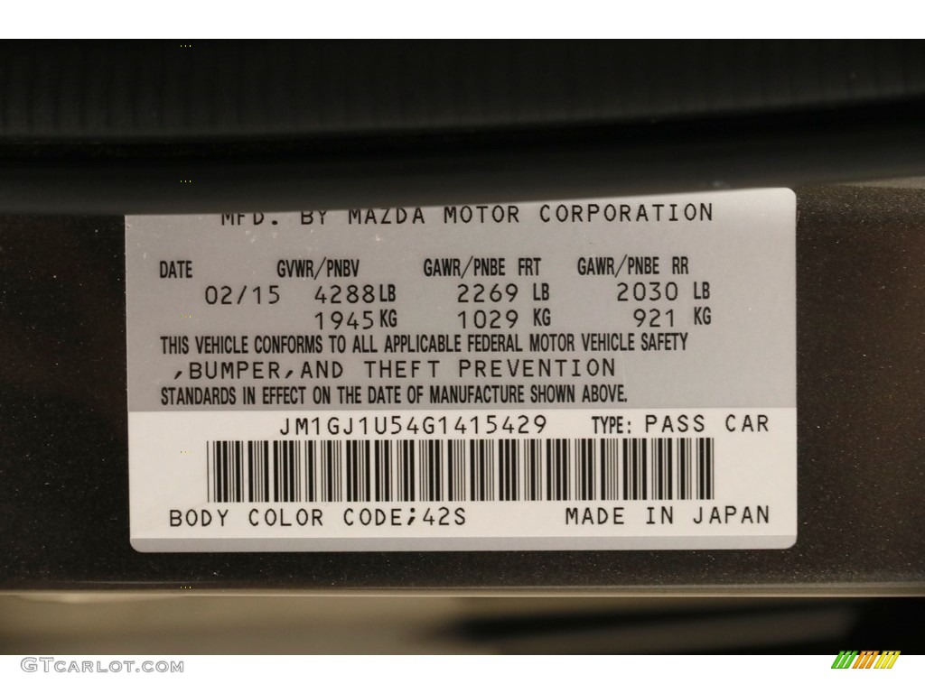 2016 Mazda6 Sport - Titanium Flash Mica / Black photo #21