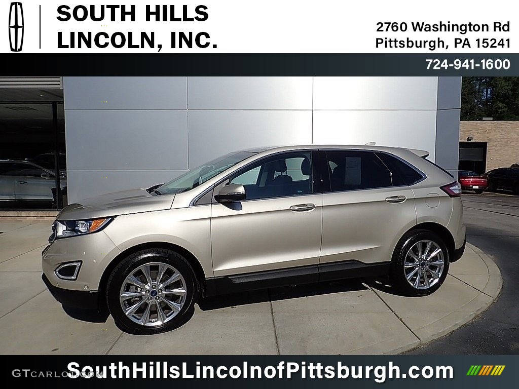 2017 Edge Titanium AWD - White Gold Metallic / Ebony photo #1