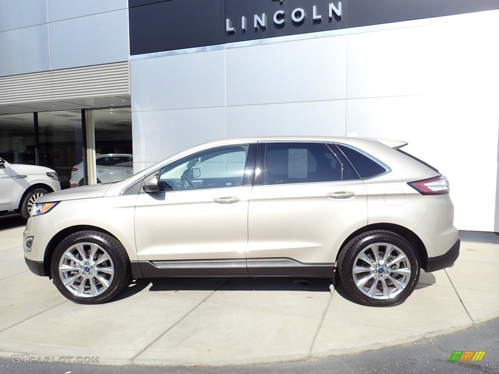 2017 Edge Titanium AWD - White Gold Metallic / Ebony photo #2