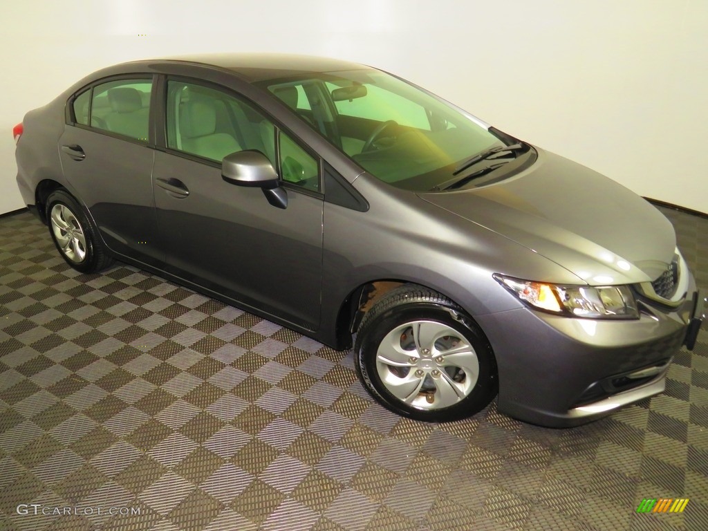 2013 Civic LX Sedan - Crimson Red Pearl / Gray photo #3