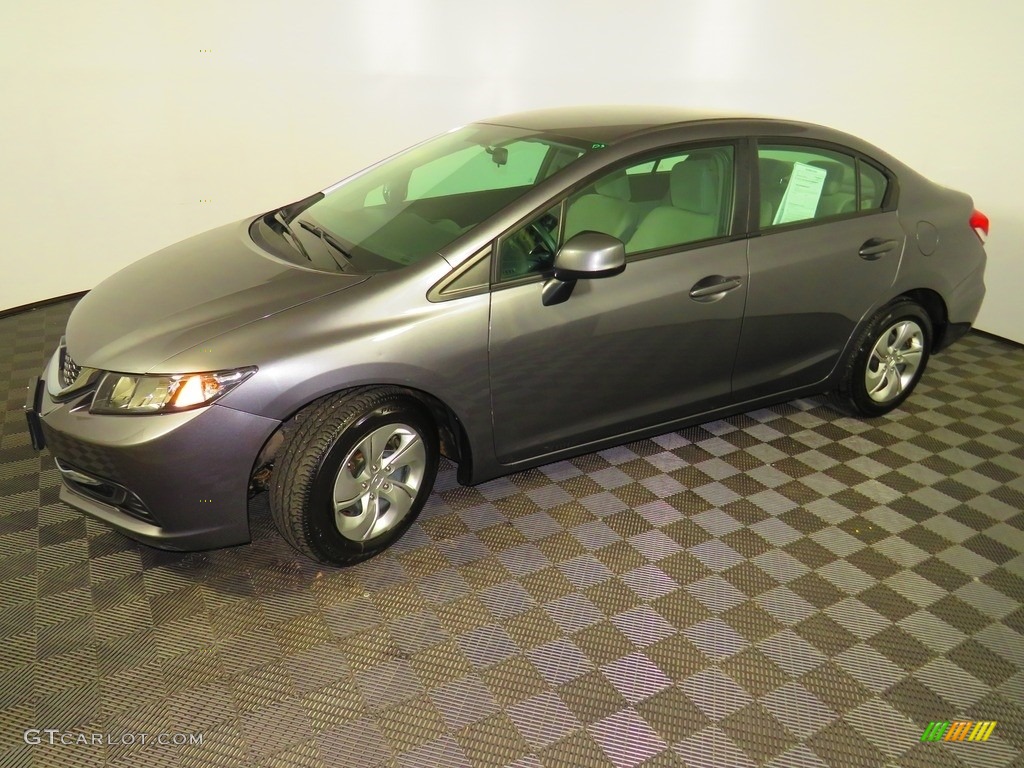 2013 Civic LX Sedan - Crimson Red Pearl / Gray photo #8
