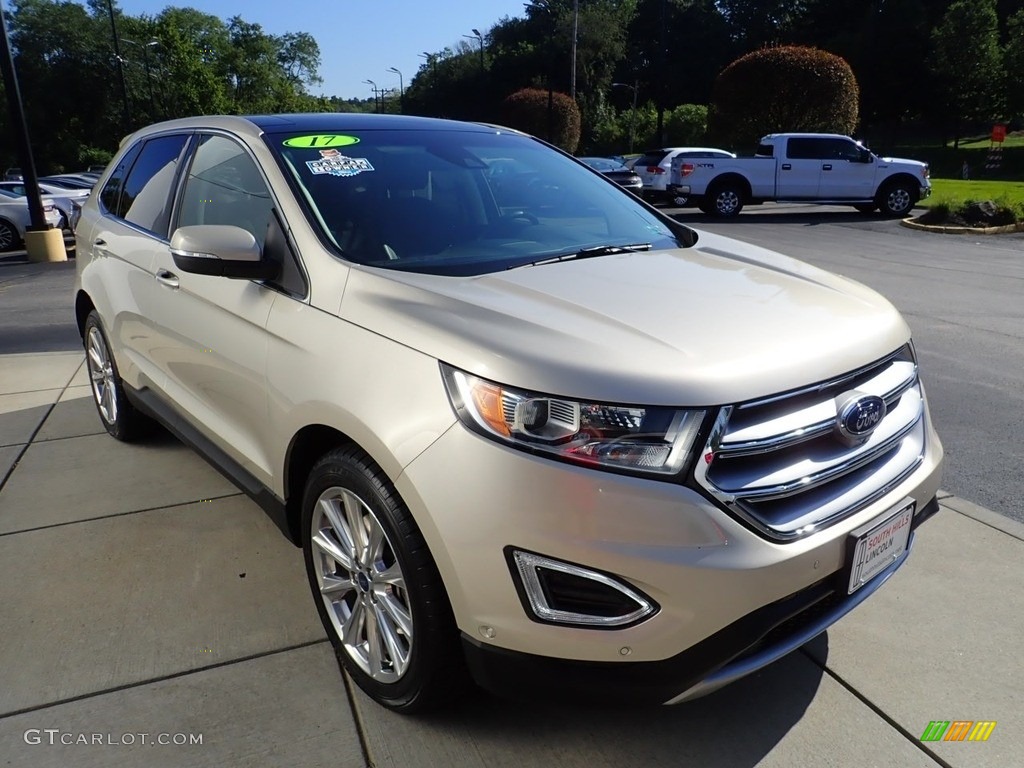 2017 Edge Titanium AWD - White Gold Metallic / Ebony photo #8