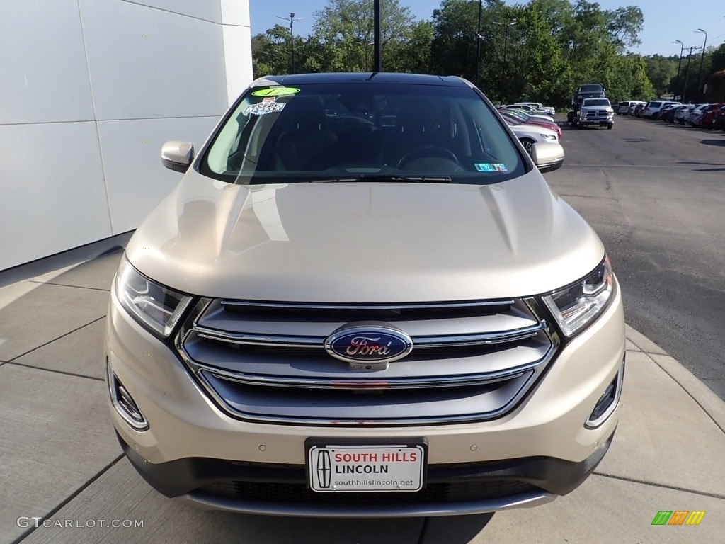 2017 Edge Titanium AWD - White Gold Metallic / Ebony photo #9