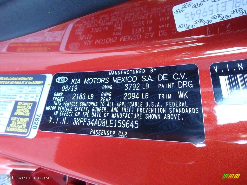 2020 Forte Color Code DRG for Fire Orange Photo #135084841