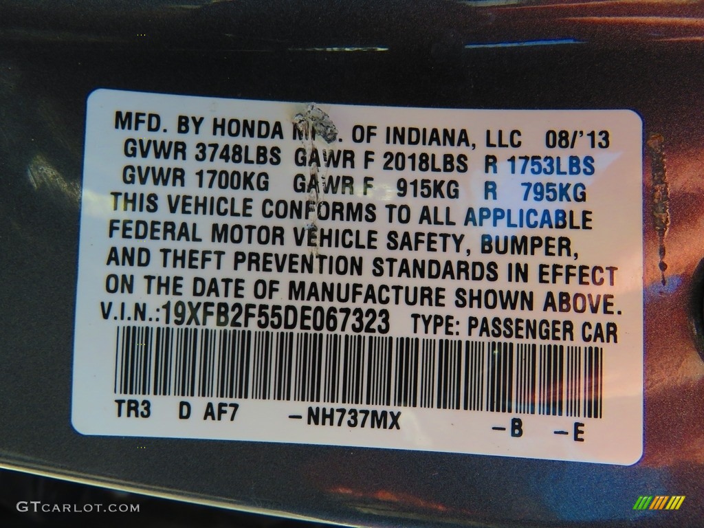 2013 Civic LX Sedan - Crimson Red Pearl / Gray photo #43