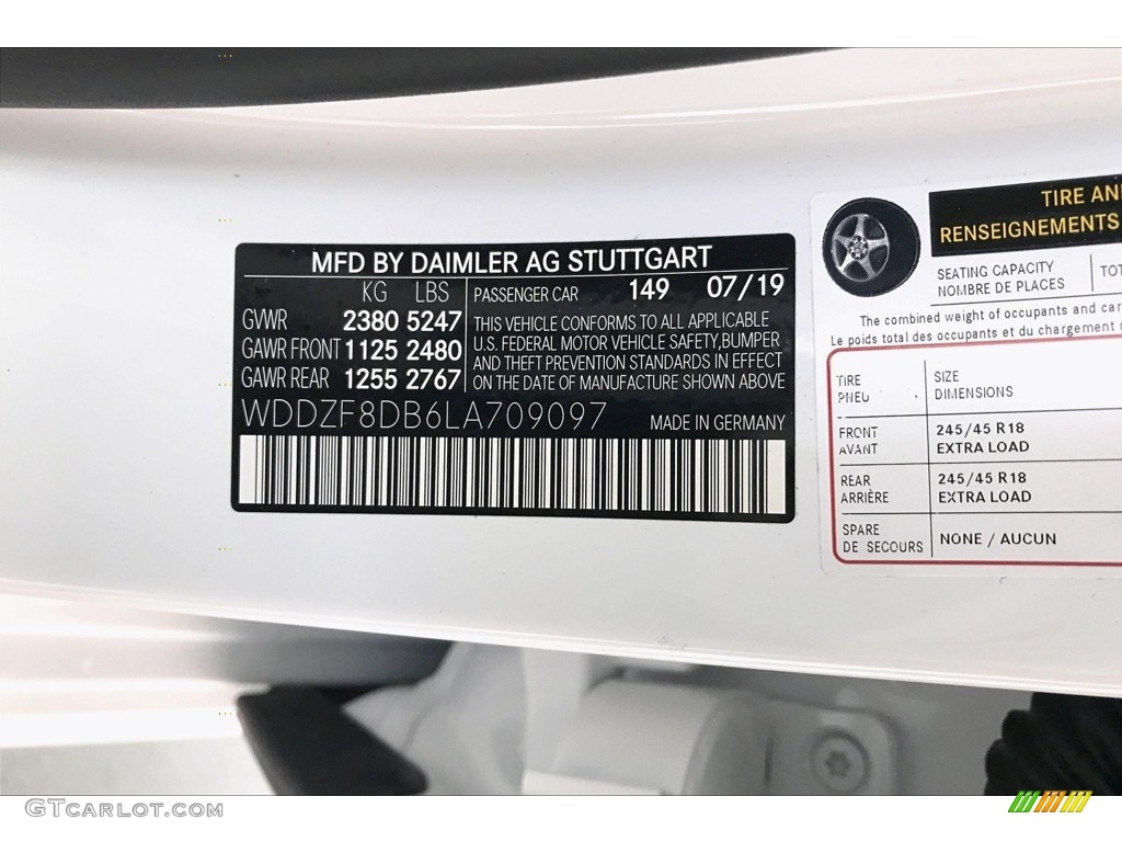 2020 E Color Code 149 for Polar White Photo #135085105