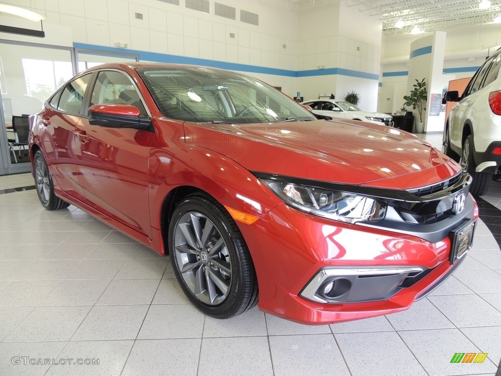 2019 Civic EX Sedan - Molten Lava Pearl / Black photo #3