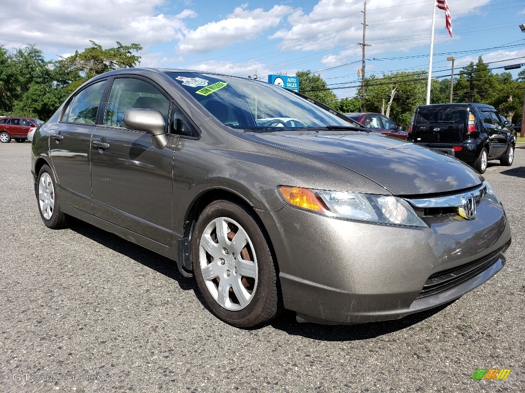 2007 Civic LX Sedan - Galaxy Gray Metallic / Gray photo #7