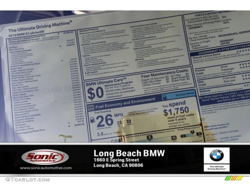 2019 X1 sDrive28i - Jet Black / Black photo #10