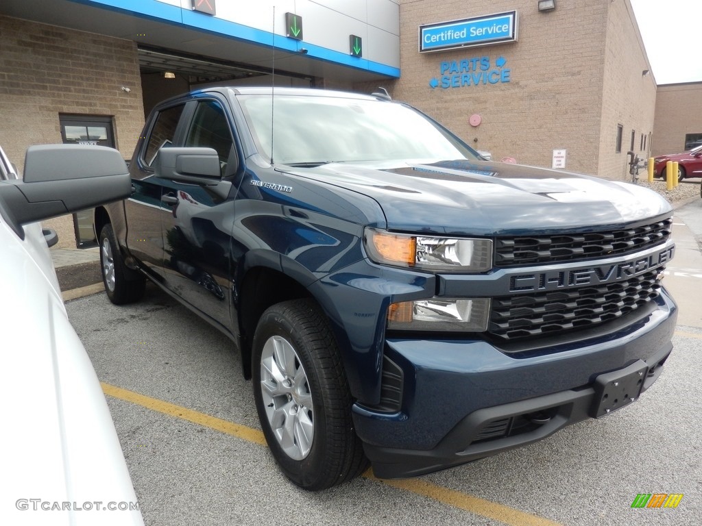 2019 Silverado 1500 Custom Crew Cab 4WD - Northsky Blue Metallic / Jet Black photo #3
