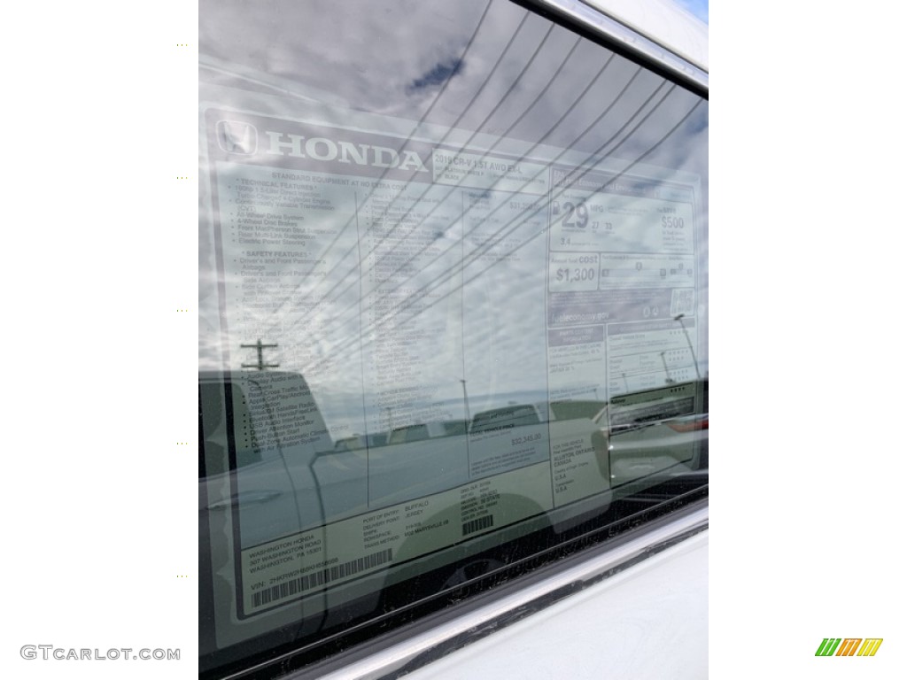2019 CR-V EX-L AWD - Platinum White Pearl / Black photo #15