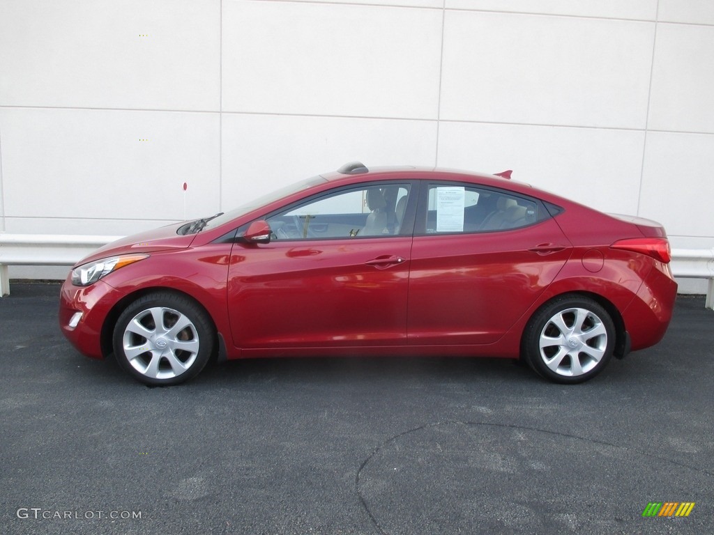 2012 Elantra Limited - Red Allure / Beige photo #2