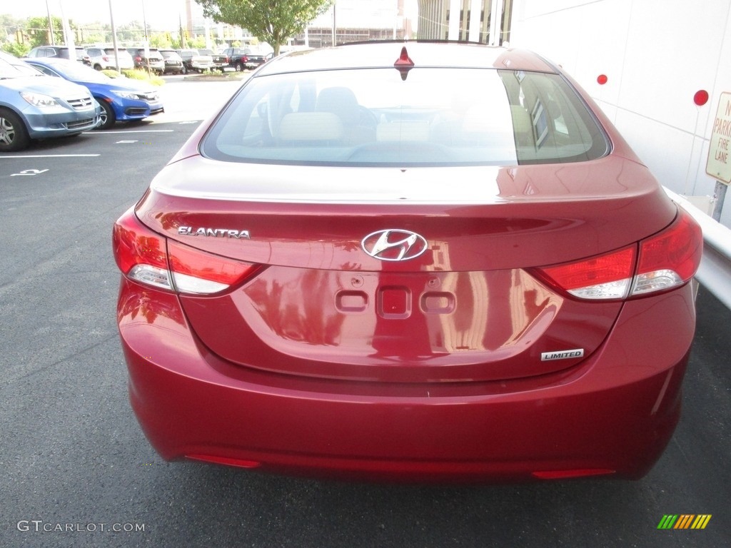 2012 Elantra Limited - Red Allure / Beige photo #4