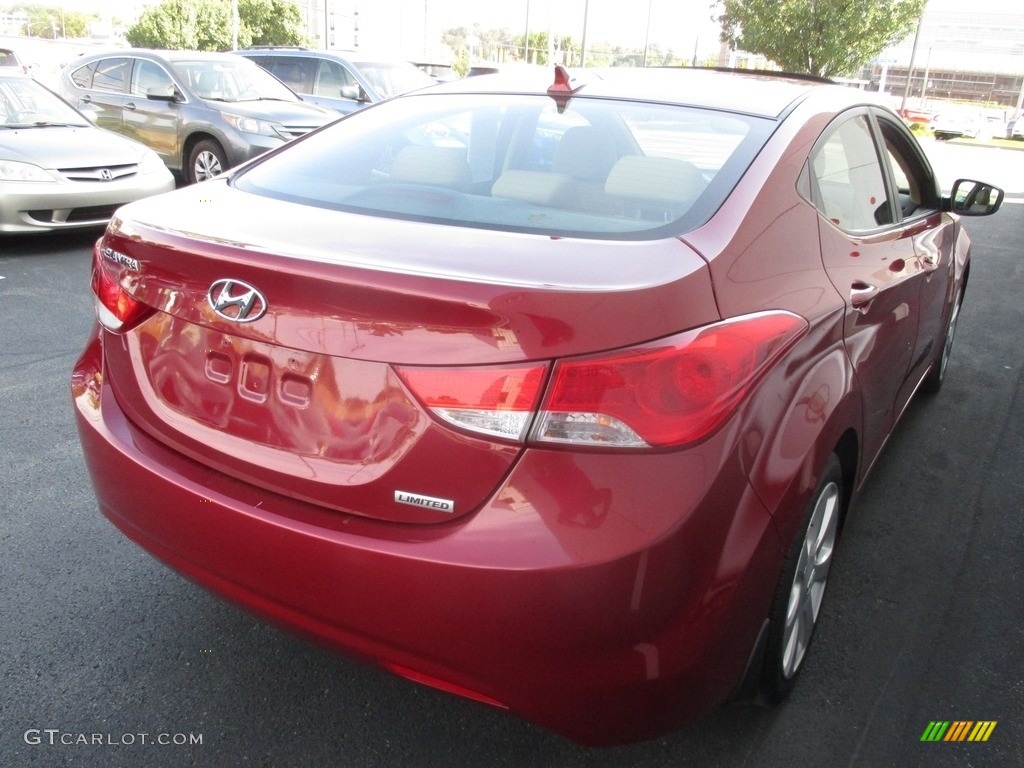 2012 Elantra Limited - Red Allure / Beige photo #5