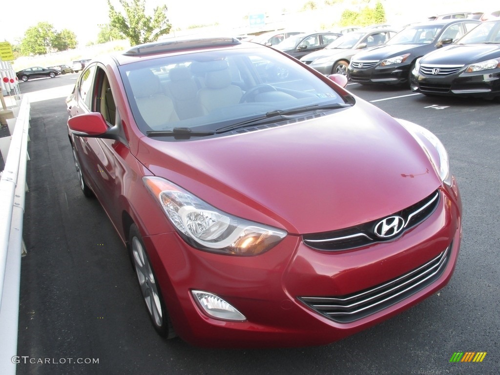 2012 Elantra Limited - Red Allure / Beige photo #6