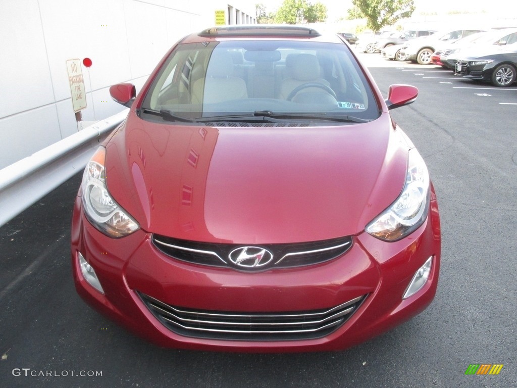 2012 Elantra Limited - Red Allure / Beige photo #7