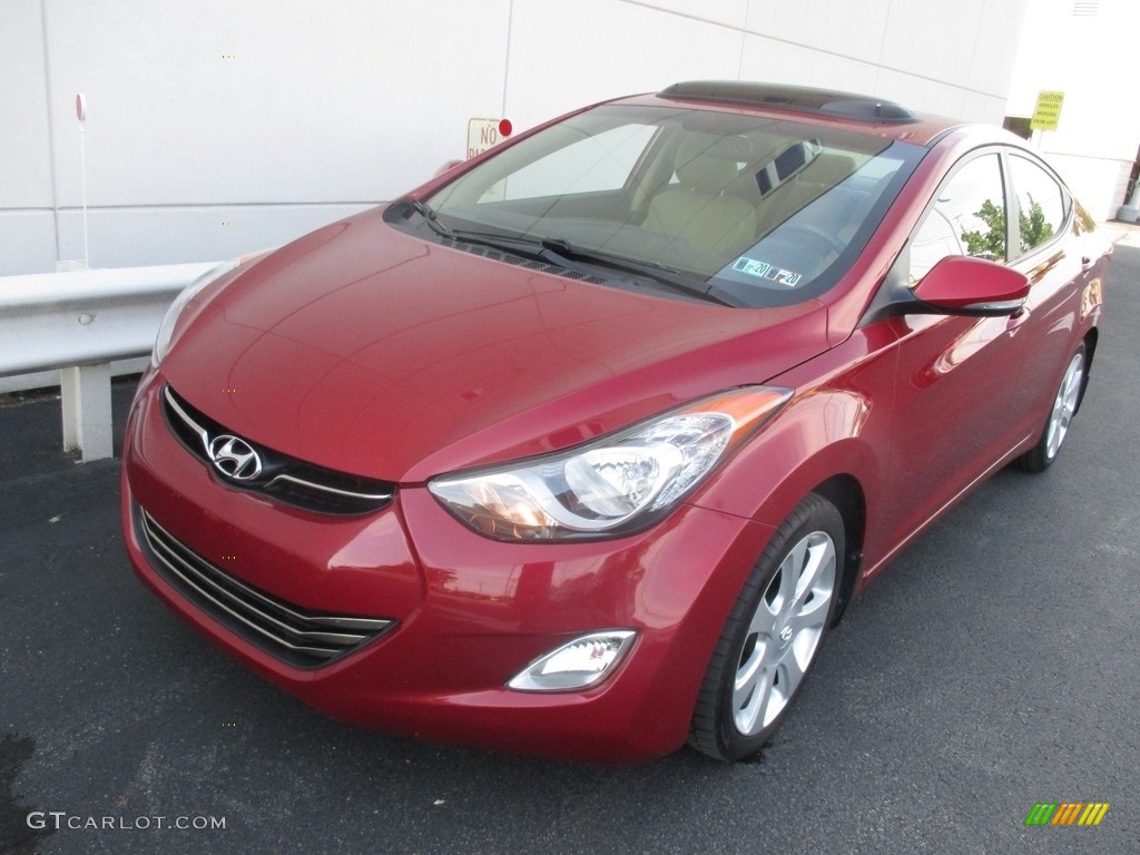 2012 Elantra Limited - Red Allure / Beige photo #8