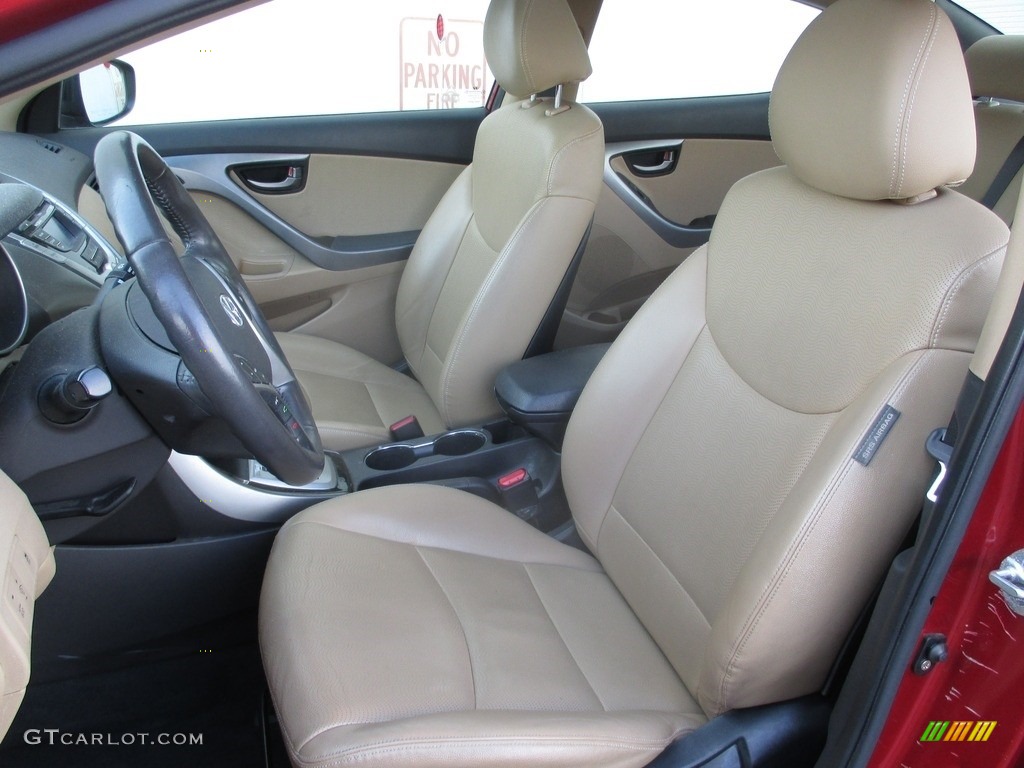 2012 Elantra Limited - Red Allure / Beige photo #12