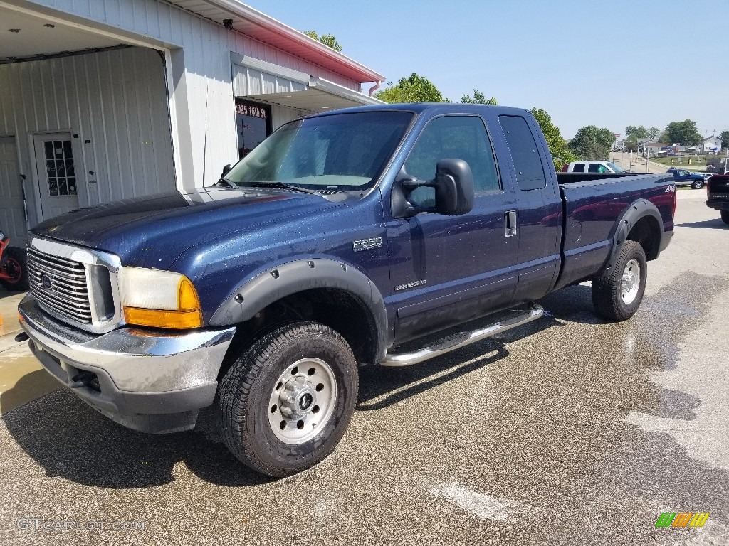 2001 F250 Super Duty XL SuperCab 4x4 Chassis - Island Blue Metallic / Medium Graphite photo #3