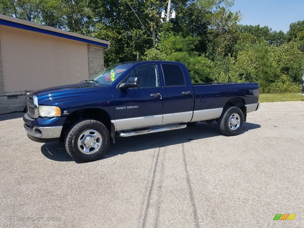 2003 Ram 2500 SLT Quad Cab 4x4 - Atlantic Blue Pearl / Taupe photo #1