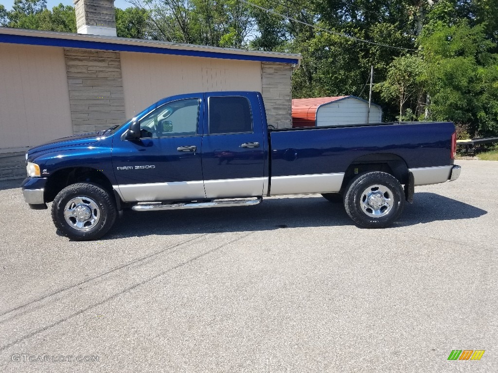 2003 Ram 2500 SLT Quad Cab 4x4 - Atlantic Blue Pearl / Taupe photo #2