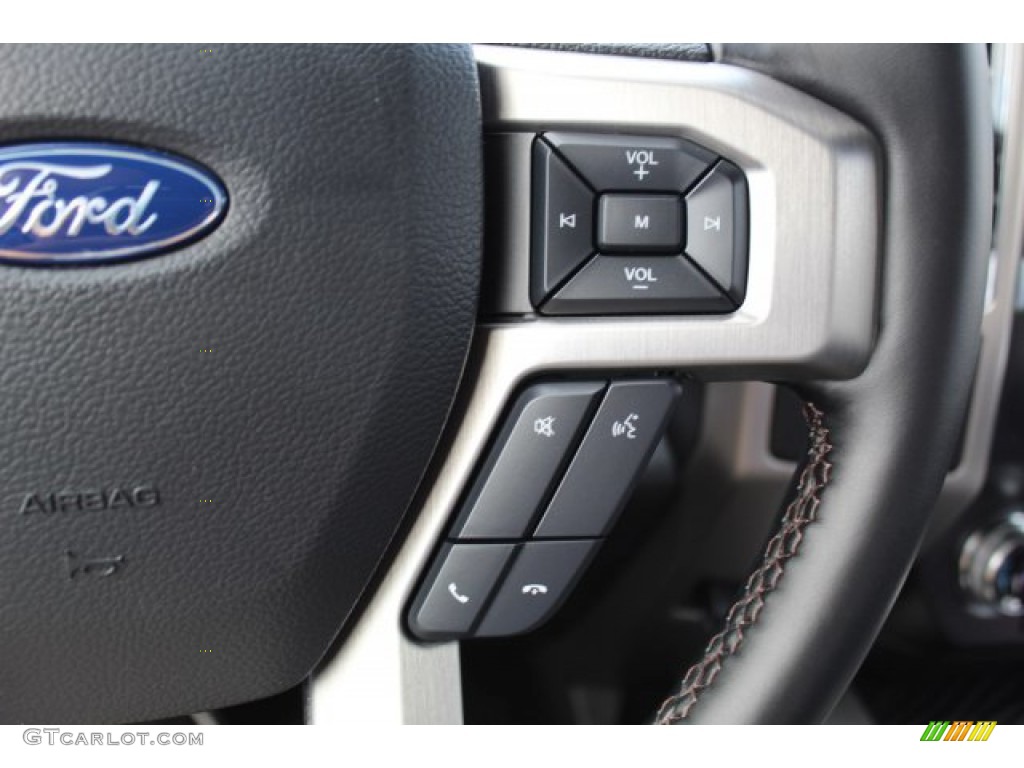 2019 Ford F150 Platinum SuperCrew 4x4 Black Steering Wheel Photo #135121356