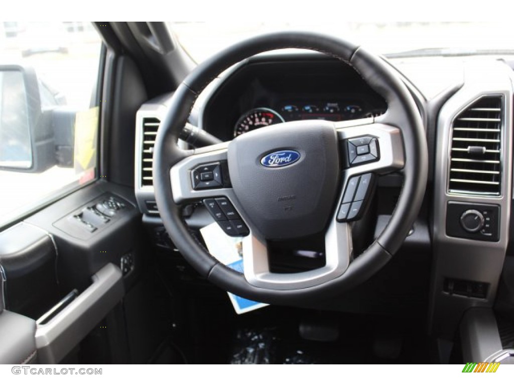 2019 Ford F150 Platinum SuperCrew 4x4 Black Steering Wheel Photo #135121476