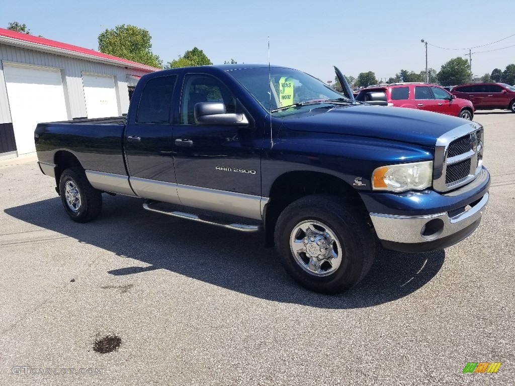 2003 Ram 2500 SLT Quad Cab 4x4 - Atlantic Blue Pearl / Taupe photo #23