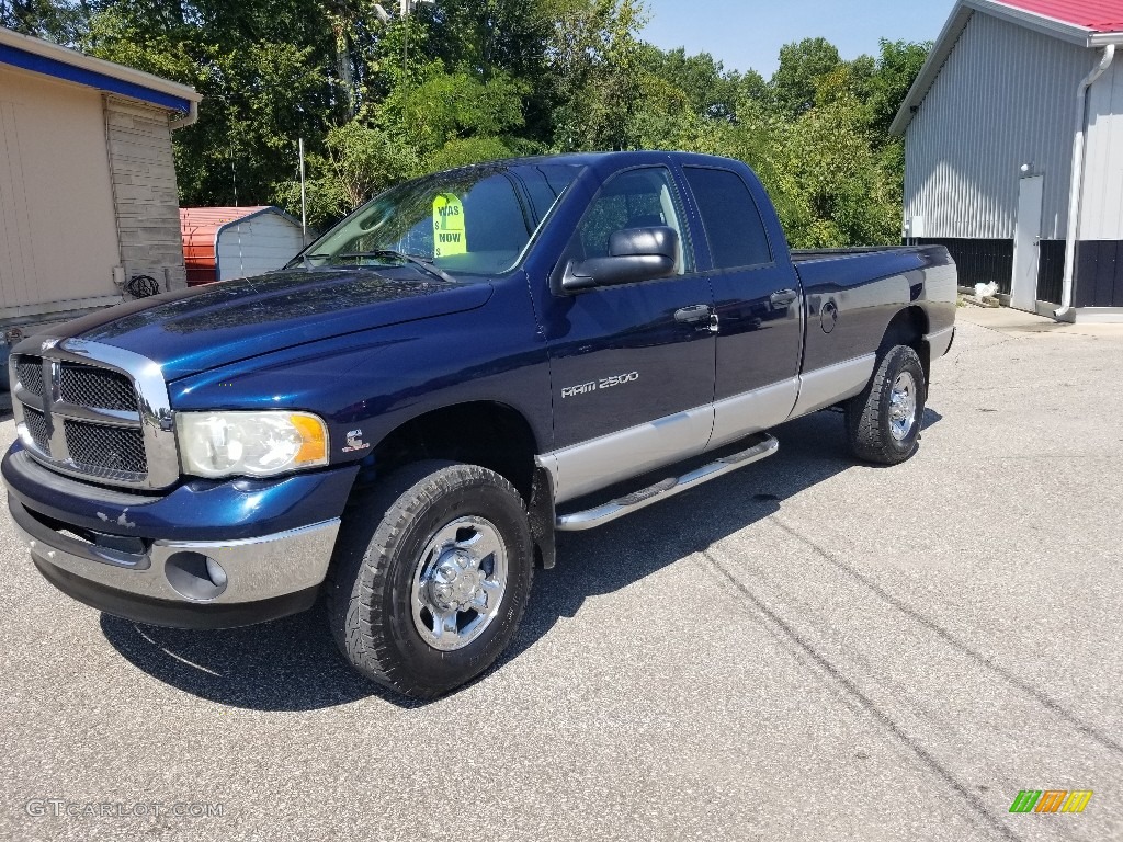 2003 Ram 2500 SLT Quad Cab 4x4 - Atlantic Blue Pearl / Taupe photo #24