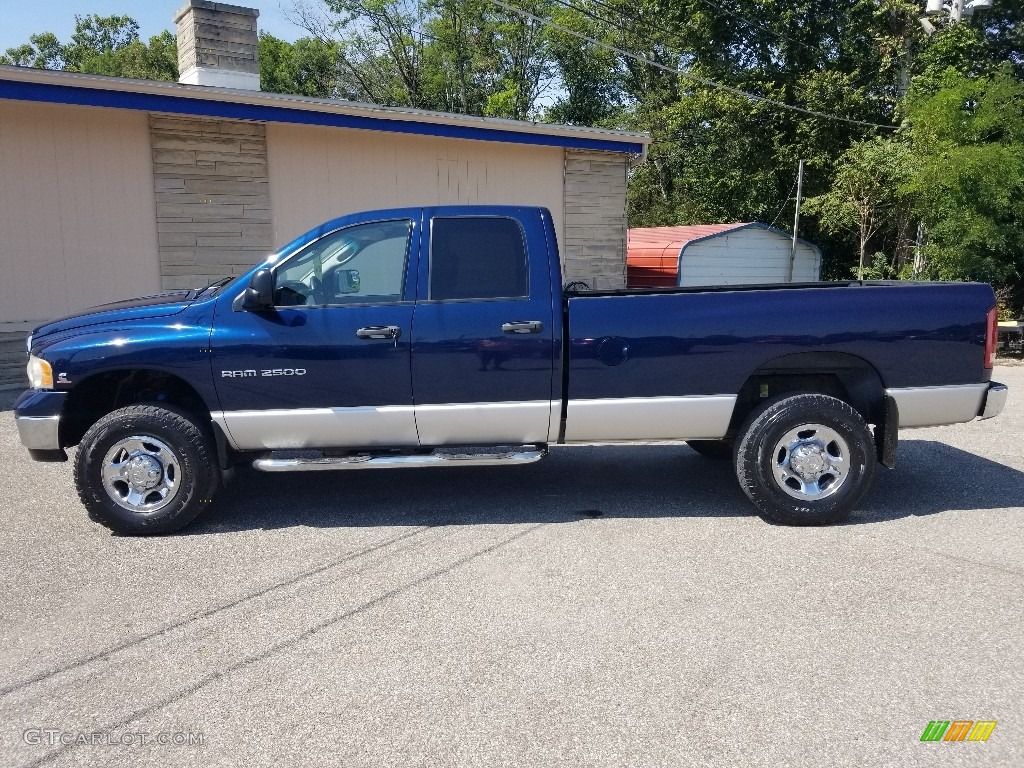 2003 Ram 2500 SLT Quad Cab 4x4 - Atlantic Blue Pearl / Taupe photo #25
