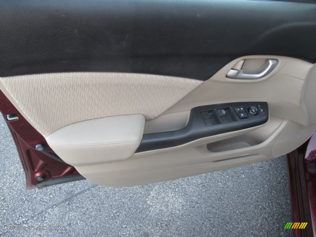 2014 Civic LX Sedan - Crimson Pearl / Beige photo #10