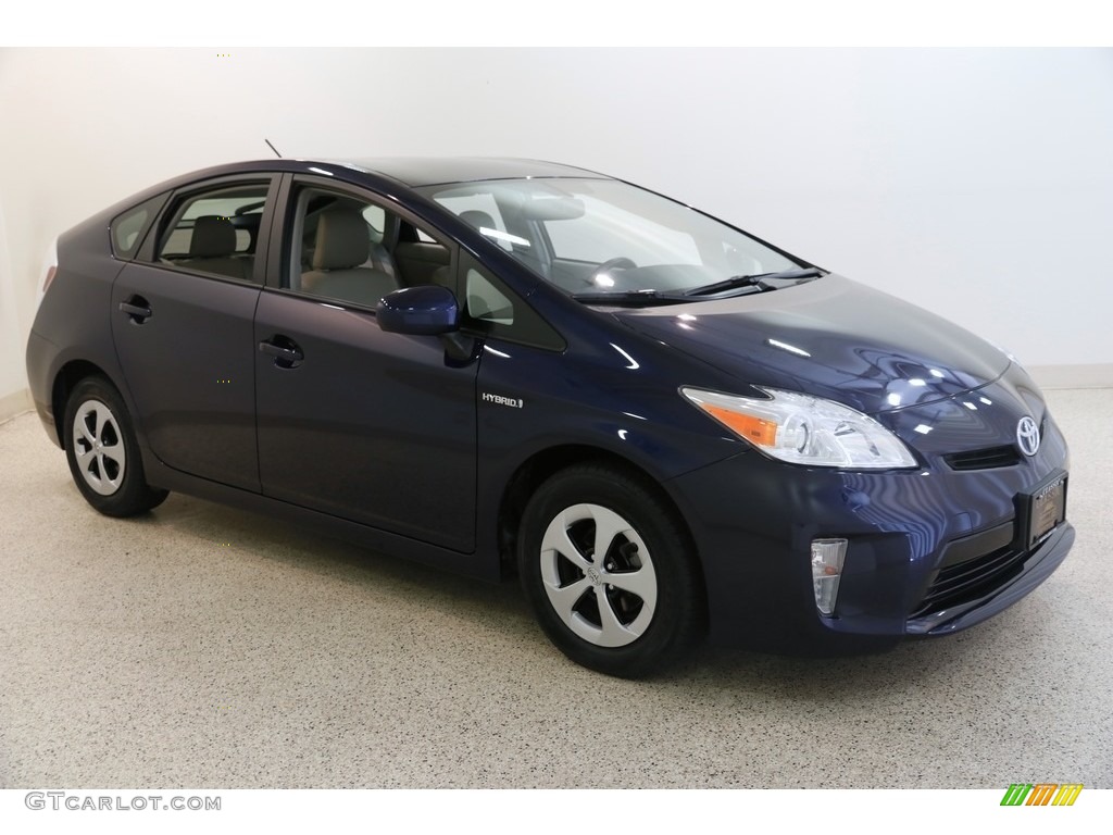 2014 Prius Four Hybrid - Nautical Blue Metallic / Bisque photo #1