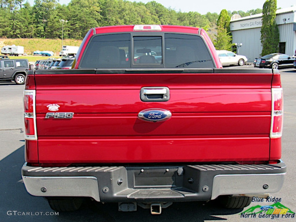 2013 F150 XLT SuperCrew 4x4 - Ruby Red Metallic / Steel Gray photo #4