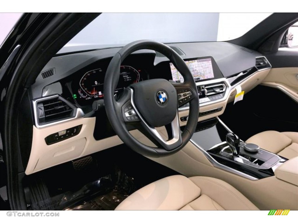 2019 BMW 3 Series 330i Sedan Venetian Beige Dashboard Photo #135132858