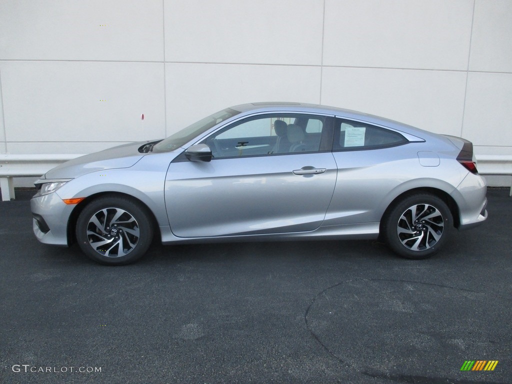 2017 Civic LX-P Coupe - Lunar Silver Metallic / Black/Gray photo #2