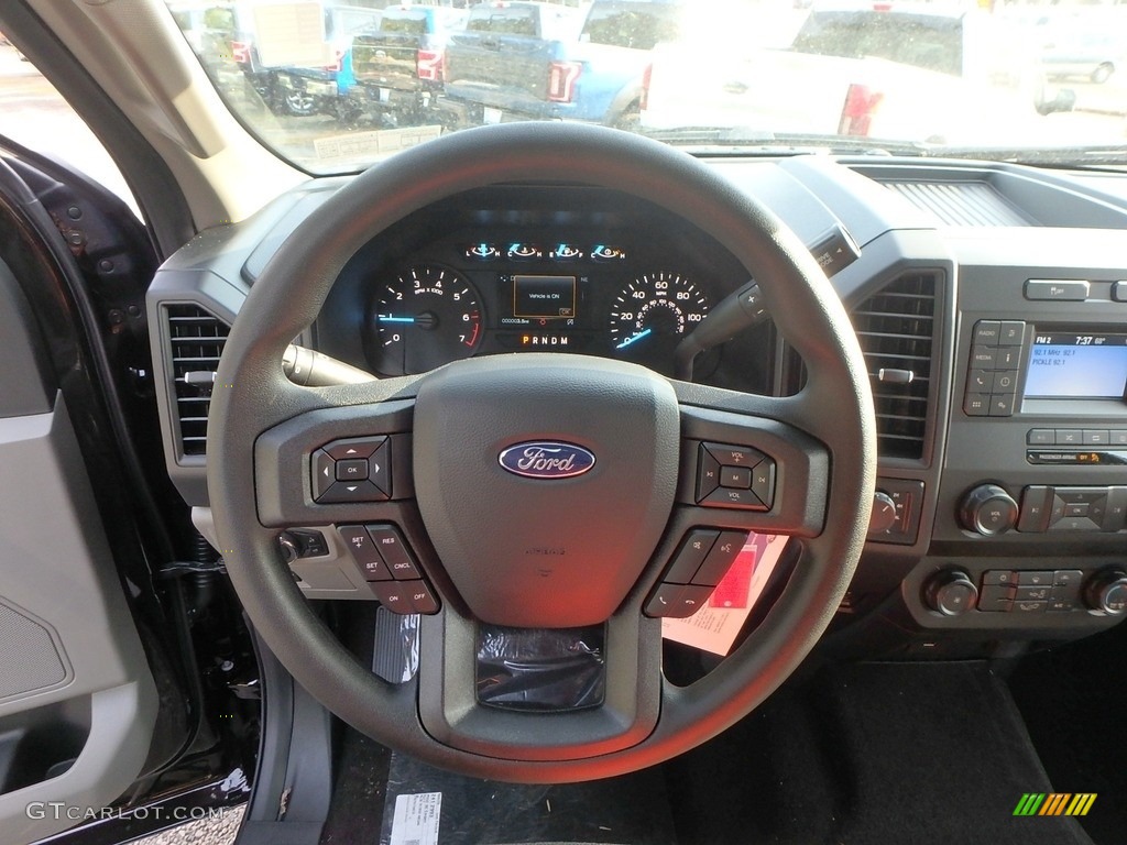 2019 Ford F150 XL SuperCab 4x4 Earth Gray Steering Wheel Photo #135137082