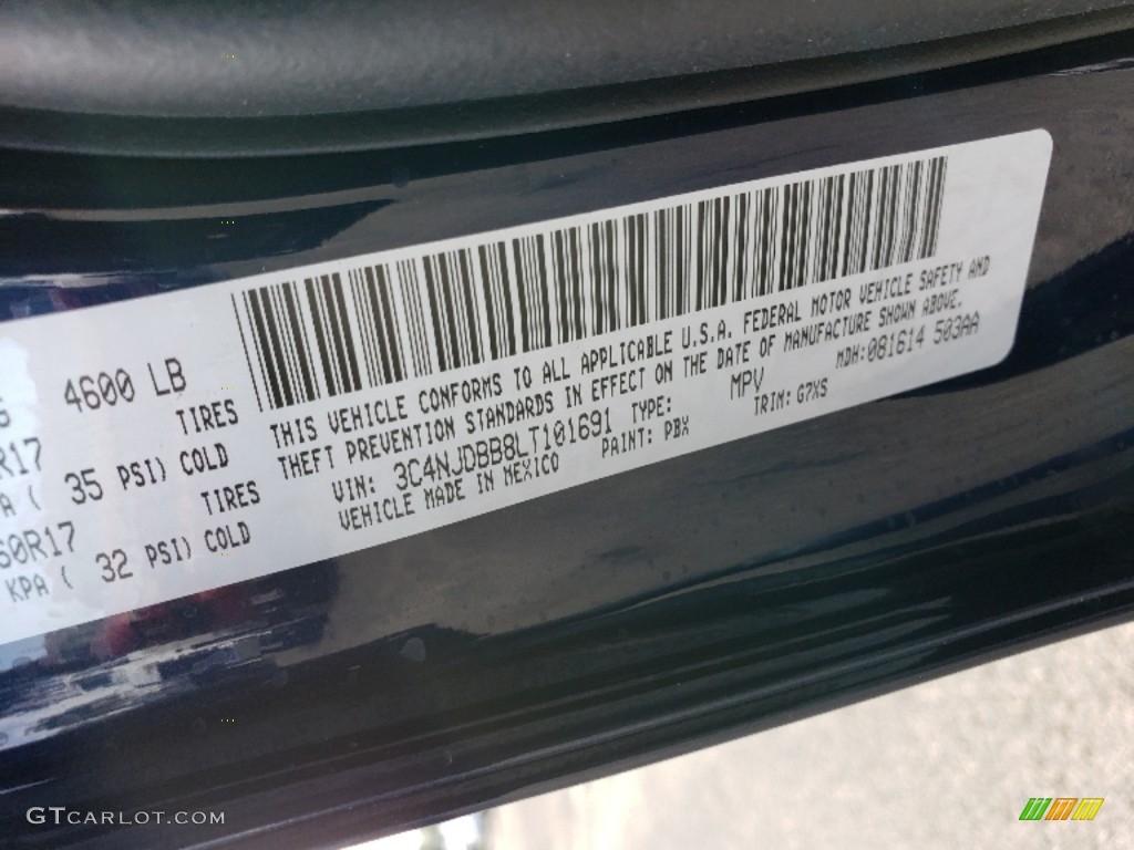 2020 Compass Latitude 4x4 - Jazz Blue Pearl / Ski Gray/Black photo #9