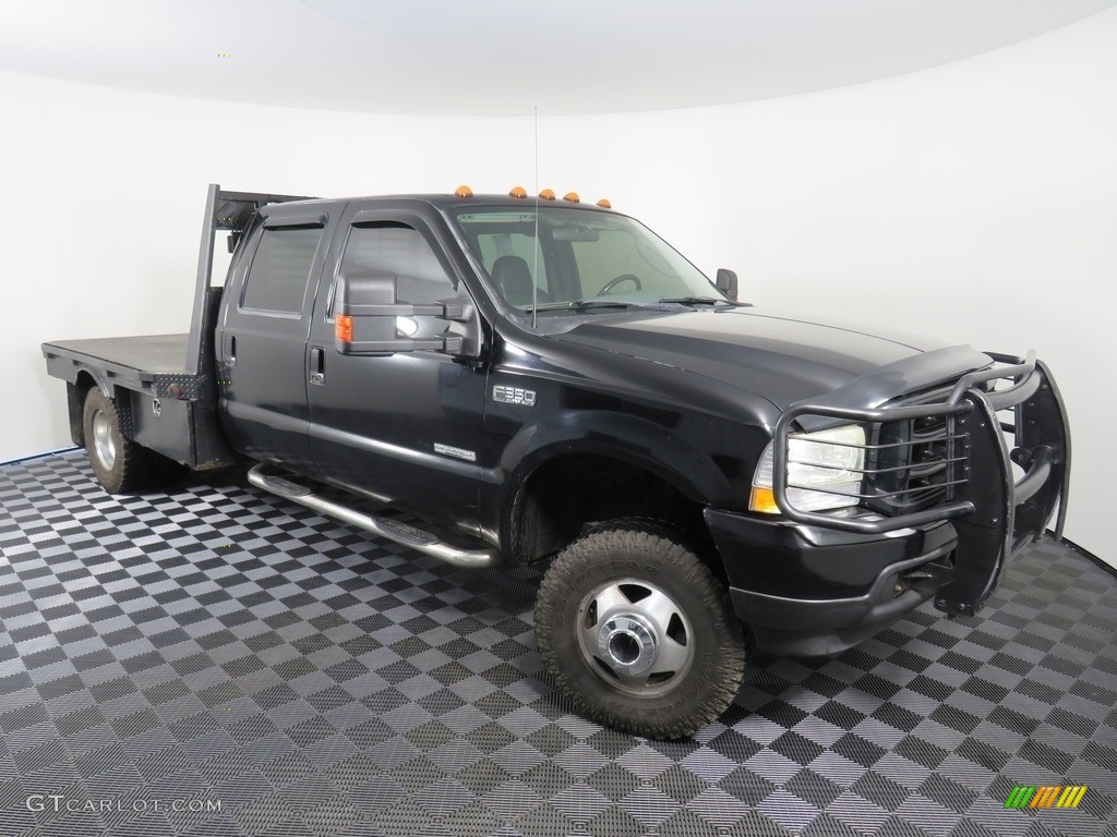 2003 F350 Super Duty XLT Crew Cab 4x4 Dually - Black / Medium Flint photo #3