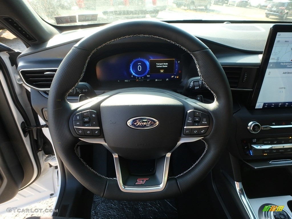 2020 Ford Explorer ST 4WD Ebony Steering Wheel Photo #135155986