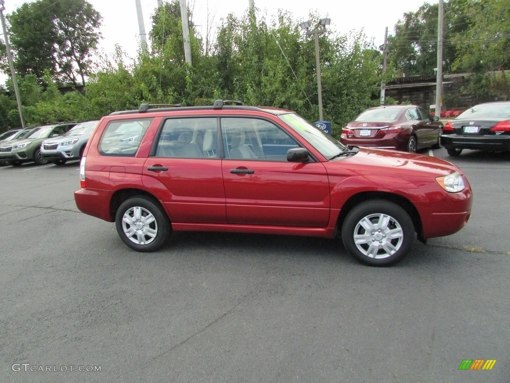 2008 Forester 2.5 X - Garnet Red Pearl / Desert Beige photo #5